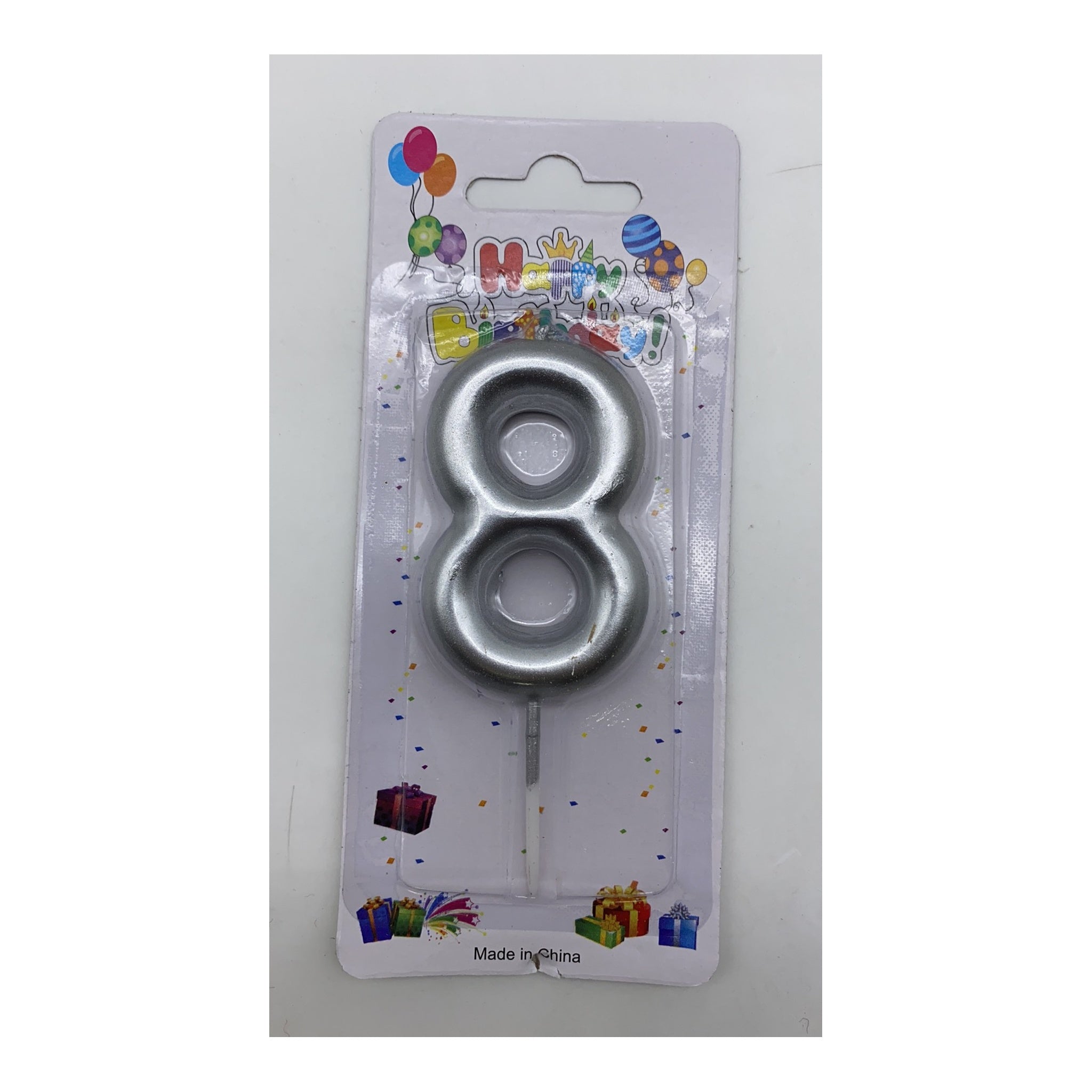 Number Candle Silver 8